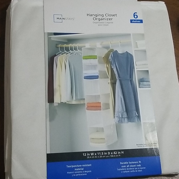 3/$10 Mainstays hanging organizer white